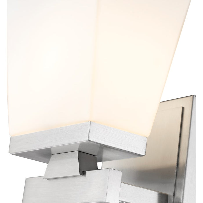 Z-Lite Astor 1 Light Wall Sconce, Brushed Nickel/Etched Opal