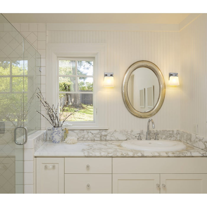 Z-Lite Astor 1 Light Wall Sconce, Brushed Nickel/Etched Opal