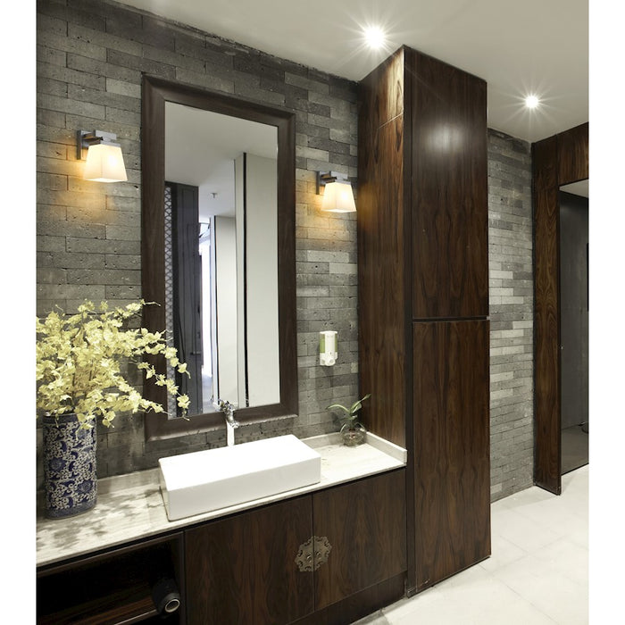 Z-Lite Astor 1 Light Wall Sconce, Brushed Nickel/Etched Opal