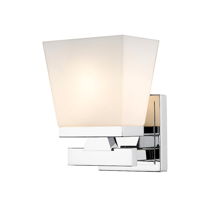 Z-Lite Astor 1 Light Wall Sconce, Chrome/Etched Opal