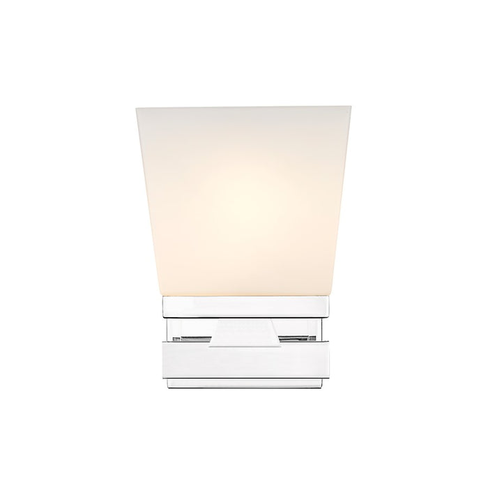 Z-Lite Astor 1 Light Wall Sconce, Chrome/Etched Opal