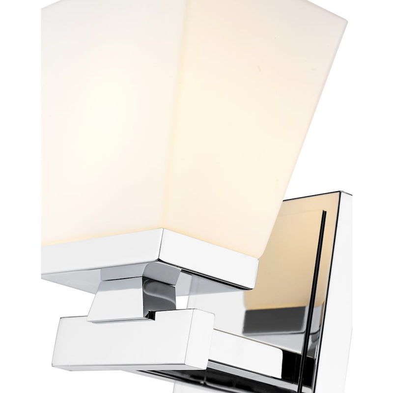 Z-Lite Astor 1 Light Wall Sconce, Chrome/Etched Opal