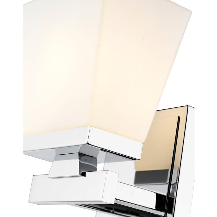Z-Lite Astor 1 Light Wall Sconce, Chrome/Etched Opal