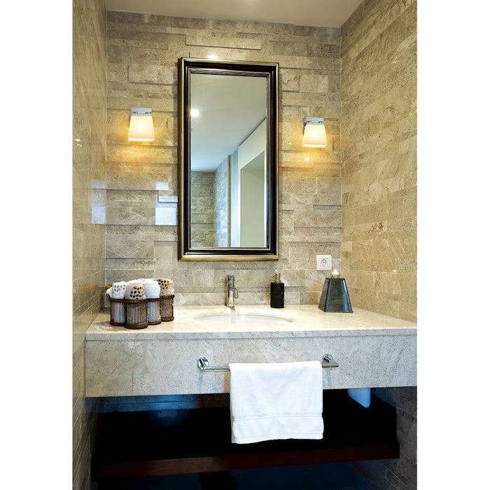 Z-Lite Astor 1 Light Wall Sconce, Chrome/Etched Opal