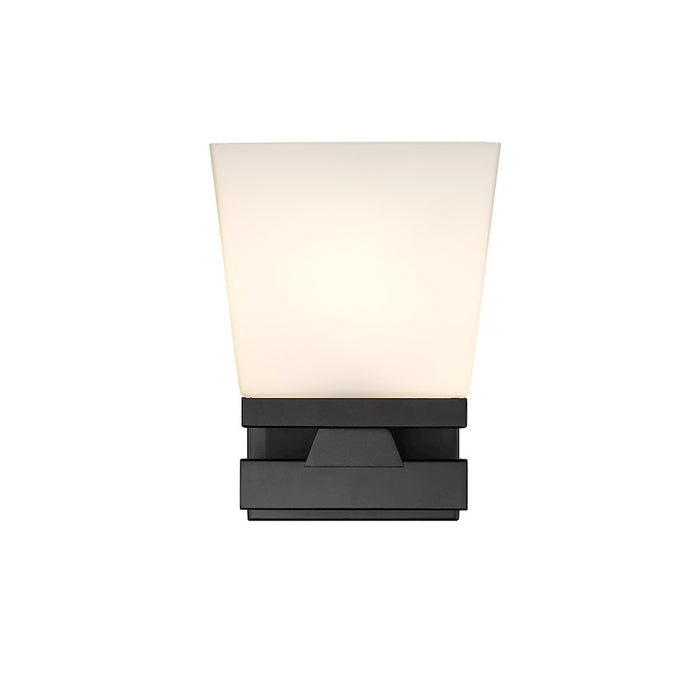 Z-Lite Astor 1 Light Wall Sconce, Matte Black/Etched Opal