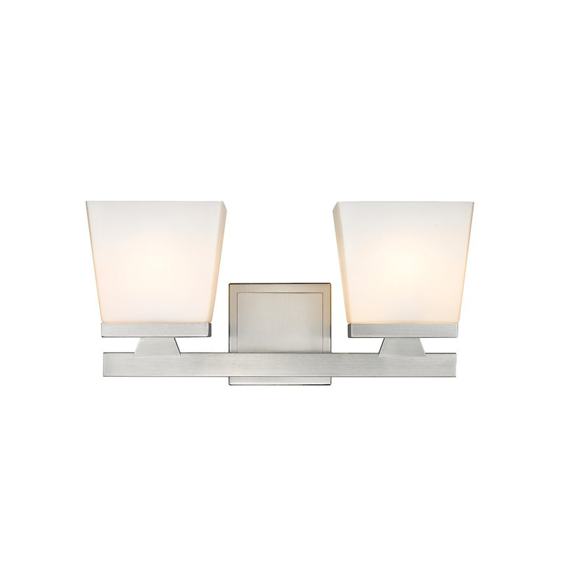 Z-Lite Astor 2 Light Vanity, Brushed Nickel/Etched Opal