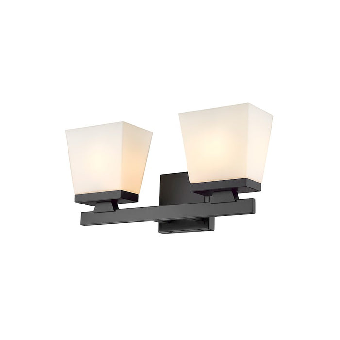 Z-Lite Astor 2 Light Vanity, Matte Black/Etched Opal
