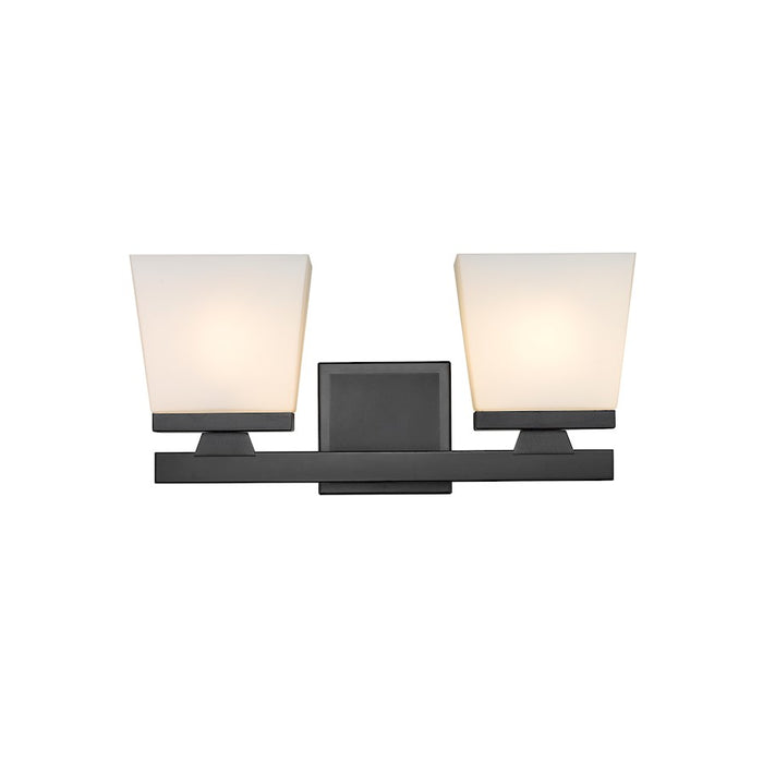 Z-Lite Astor 2 Light Vanity, Matte Black/Etched Opal