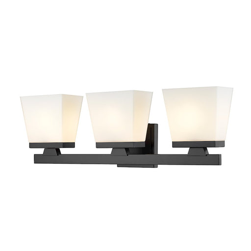 Z-Lite Astor 3 Light Vanity, Matte Black/Etched Opal