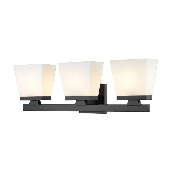 Z-Lite Astor 3 Light Vanity, Matte Black/Etched Opal