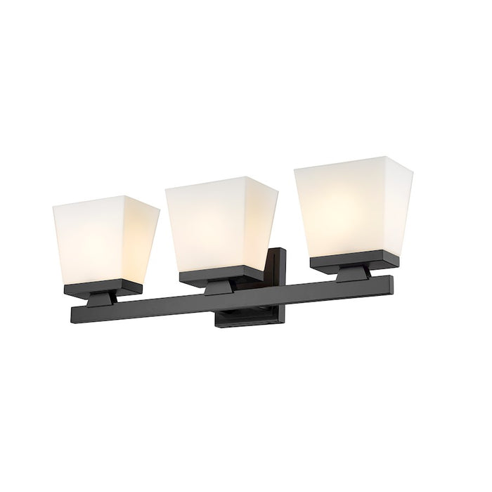Z-Lite Astor 3 Light Vanity, Matte Black/Etched Opal