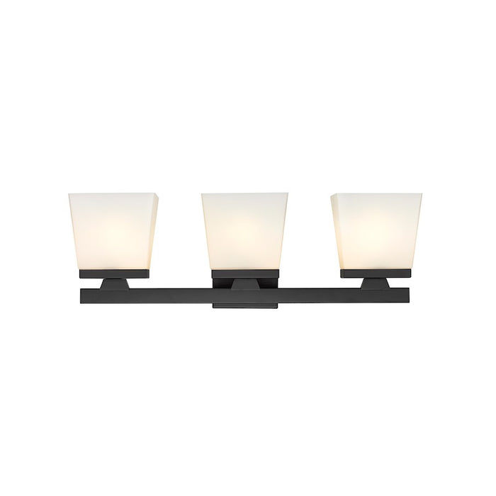 Z-Lite Astor 3 Light Vanity, Matte Black/Etched Opal