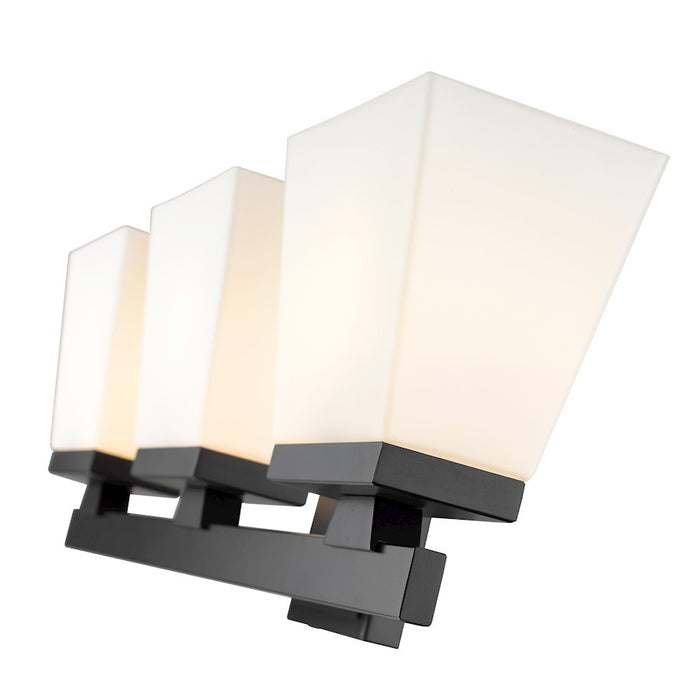 Z-Lite Astor 3 Light Vanity, Matte Black/Etched Opal