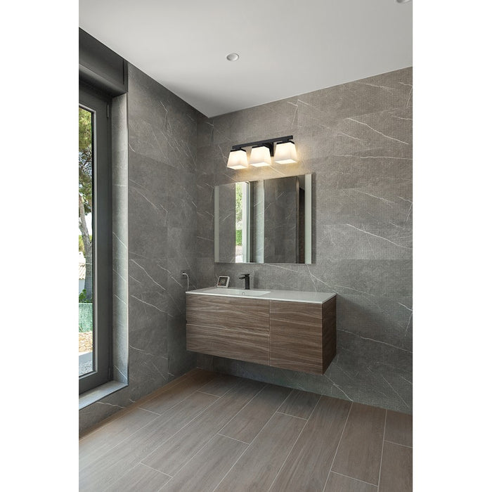Z-Lite Astor 3 Light Vanity, Matte Black/Etched Opal