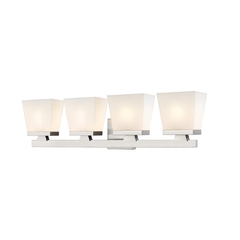Z-Lite Astor 4 Light Vanity, Brushed Nickel/Etched Opal