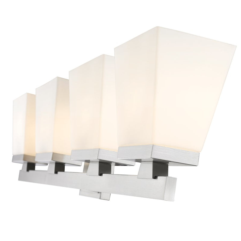 Z-Lite Astor 4 Light Vanity, Brushed Nickel/Etched Opal