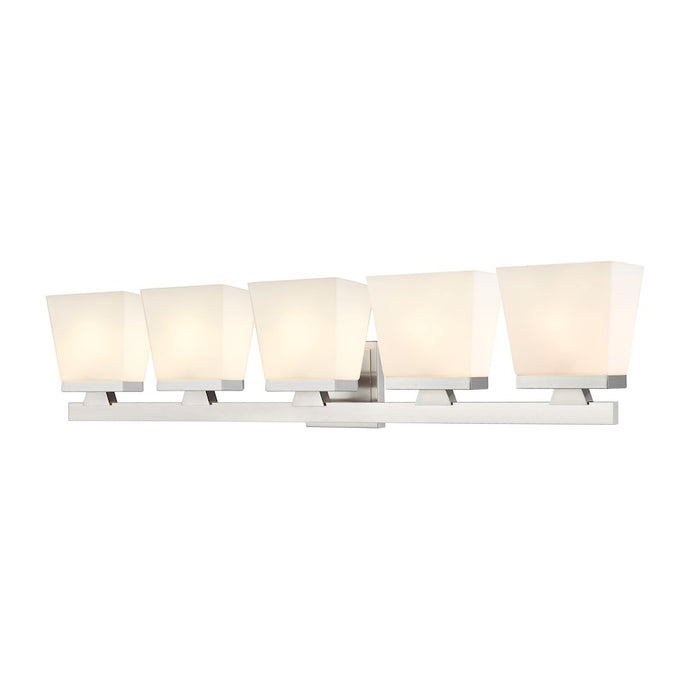 Z-Lite Astor 5 Light Vanity, Brushed Nickel/Etched Opal