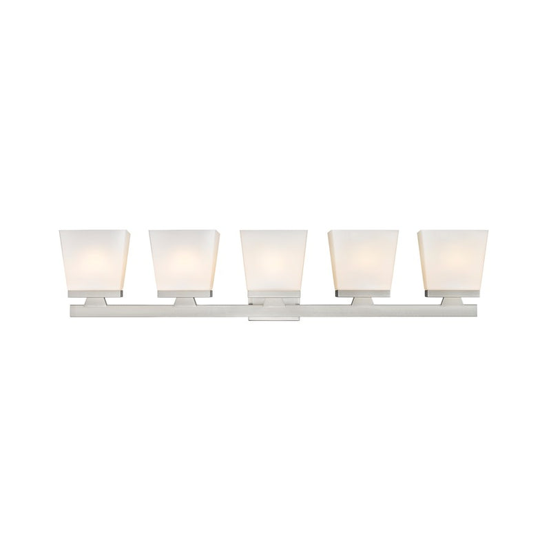 Z-Lite Astor 5 Light Vanity, Brushed Nickel/Etched Opal