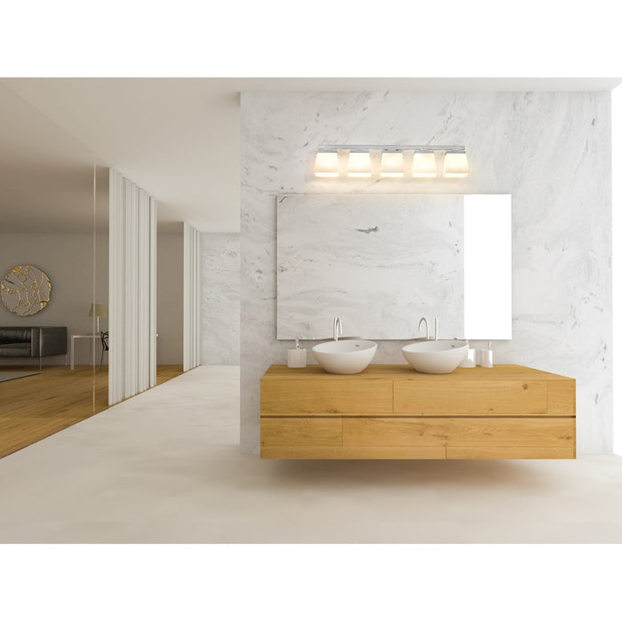 Z-Lite Astor 5 Light Vanity, Brushed Nickel/Etched Opal