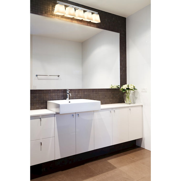 Z-Lite Astor 5 Light Vanity, Chrome/Etched Opal