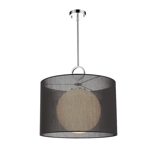 Z-Lite Arosia 1 Light 20" Pendant, Chrome, Black - 194-20BK-C