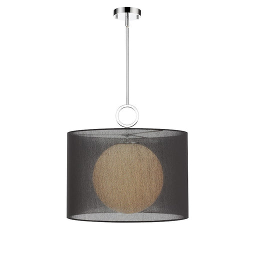 Z-Lite Arosia 1 Light 20" Pendant, Chrome/Black