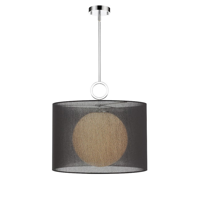 Z-Lite Arosia 1 Light 20" Pendant, Chrome/Black