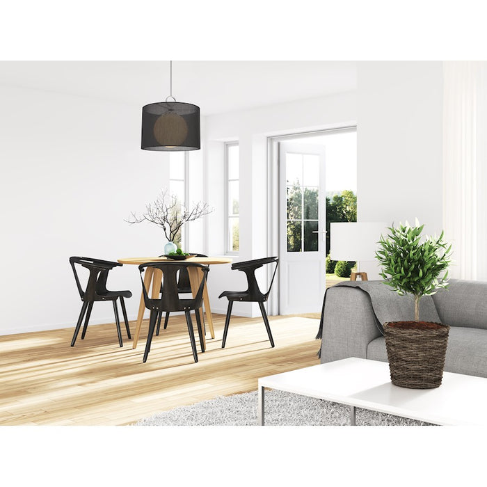 Z-Lite Arosia 1 Light 20" Pendant, Chrome/Black