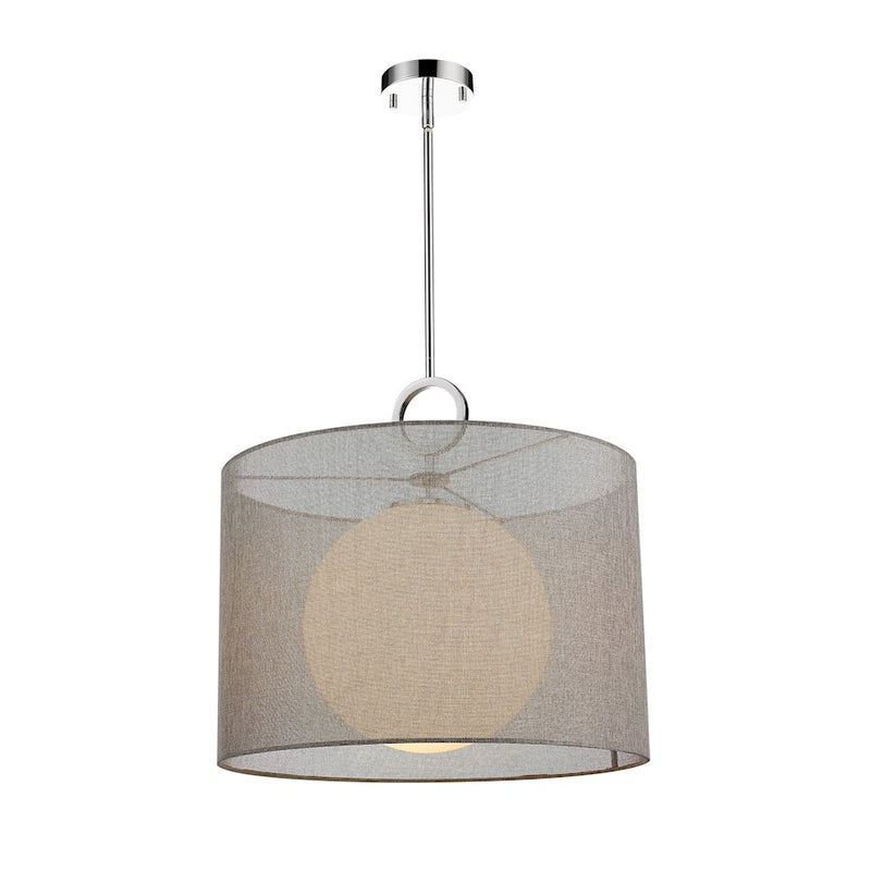 Z-Lite Arosia 1 Light 20" Pendant, Chrome, Gray - 194-20G-C