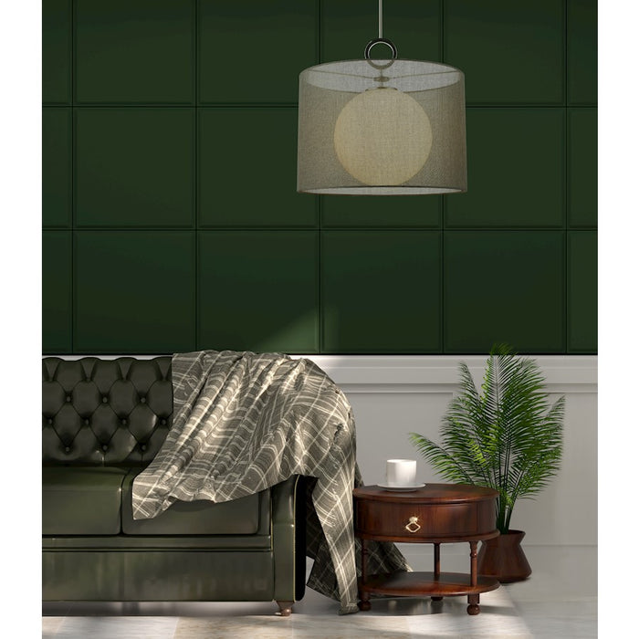Z-Lite Arosia 1 Light 20" Pendant, Chrome/Gray