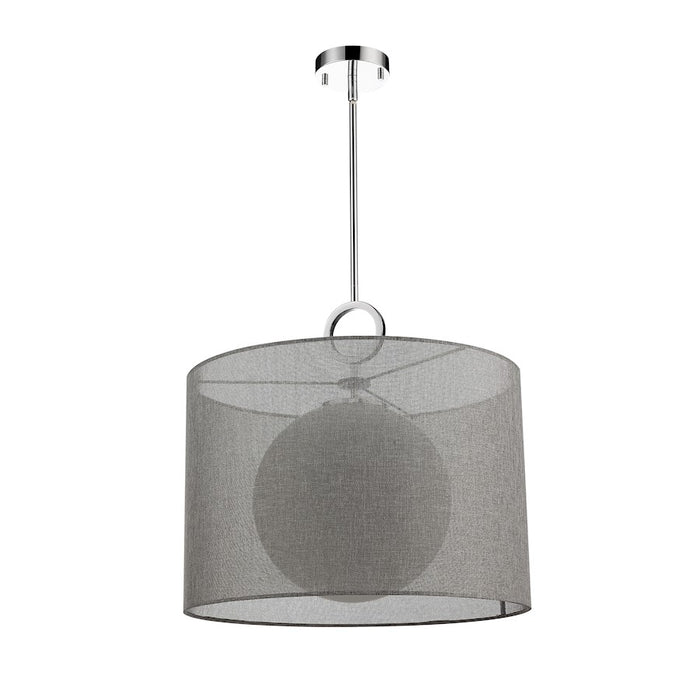 Z-Lite Arosia 1 Light 20" Pendant, Chrome/Gray