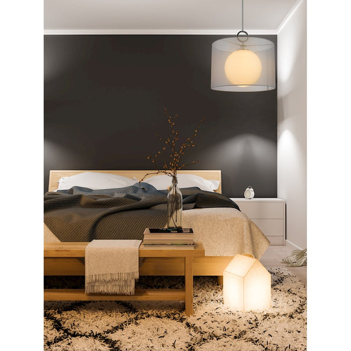 Z-Lite Arosia 1 Light 20" Pendant, Chrome/White