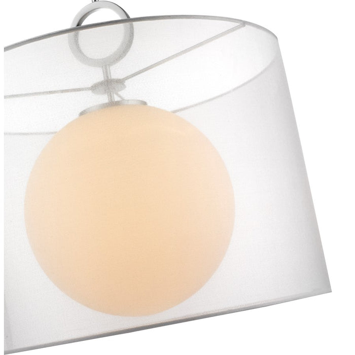Z-Lite Arosia 1 Light 20" Pendant, Chrome/White