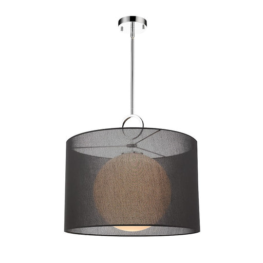 Z-Lite Arosia 1 Light 22.75" Pendant, Chrome, Black - 194-24BK-C
