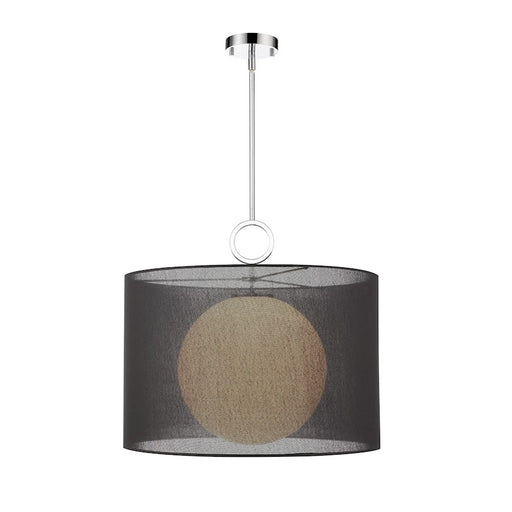 Z-Lite Arosia 1 Light 22.75" Pendant, Chrome/Black