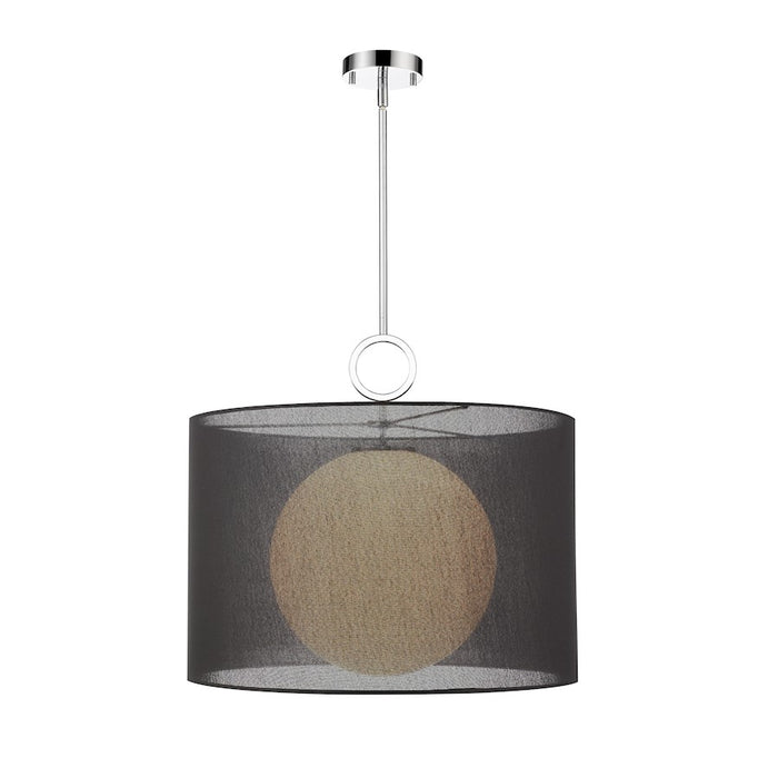 Z-Lite Arosia 1 Light 22.75" Pendant, Chrome/Black