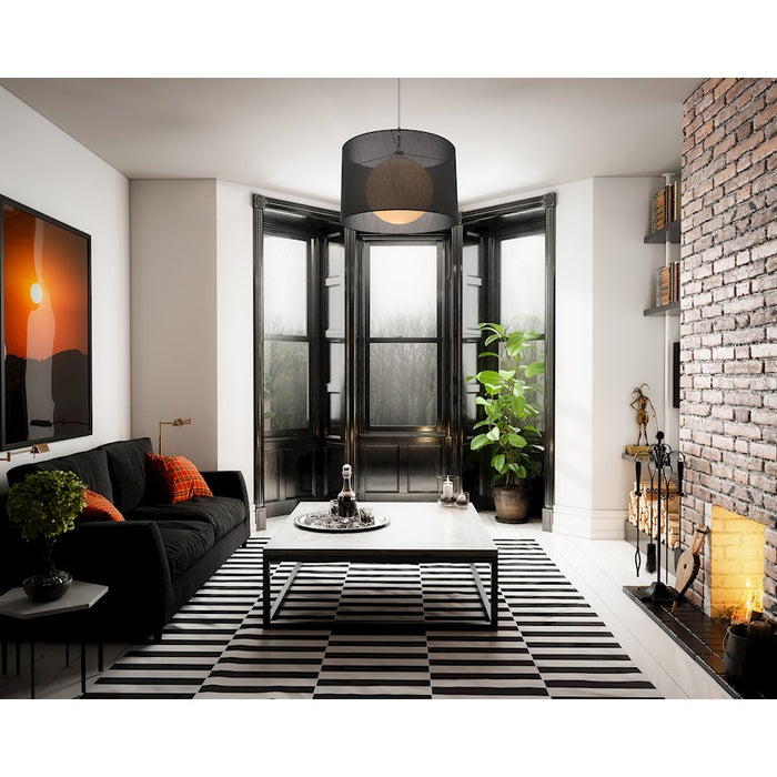 Z-Lite Arosia 1 Light 22.75" Pendant, Chrome/Black