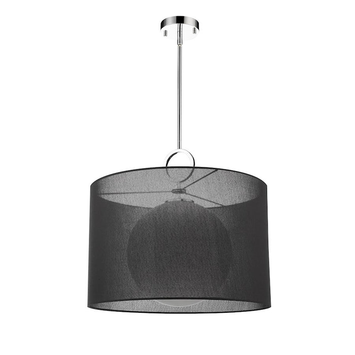 Z-Lite Arosia 1 Light 22.75" Pendant, Chrome/Black