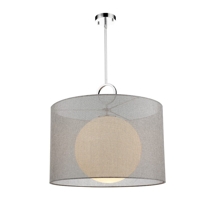 Z-Lite Arosia 1 Light 22.75" Pendant, Chrome, Gray - 194-24G-C