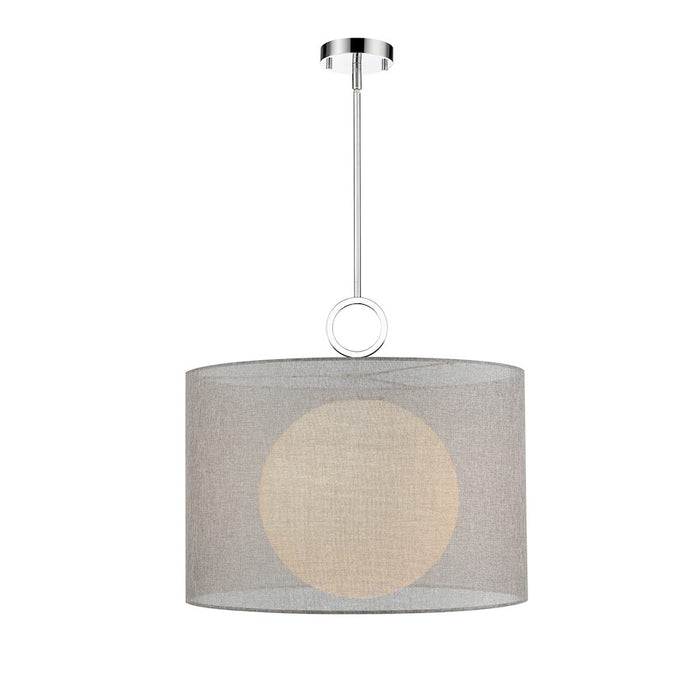 Z-Lite Arosia 1 Light 22.75" Pendant, Chrome/Gray
