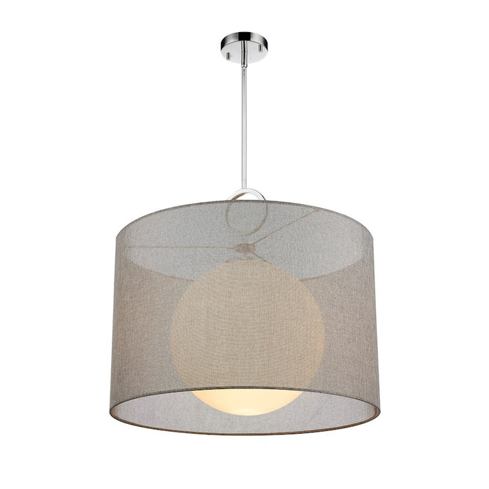 Z-Lite Arosia 1 Light 22.75" Pendant, Chrome/Gray