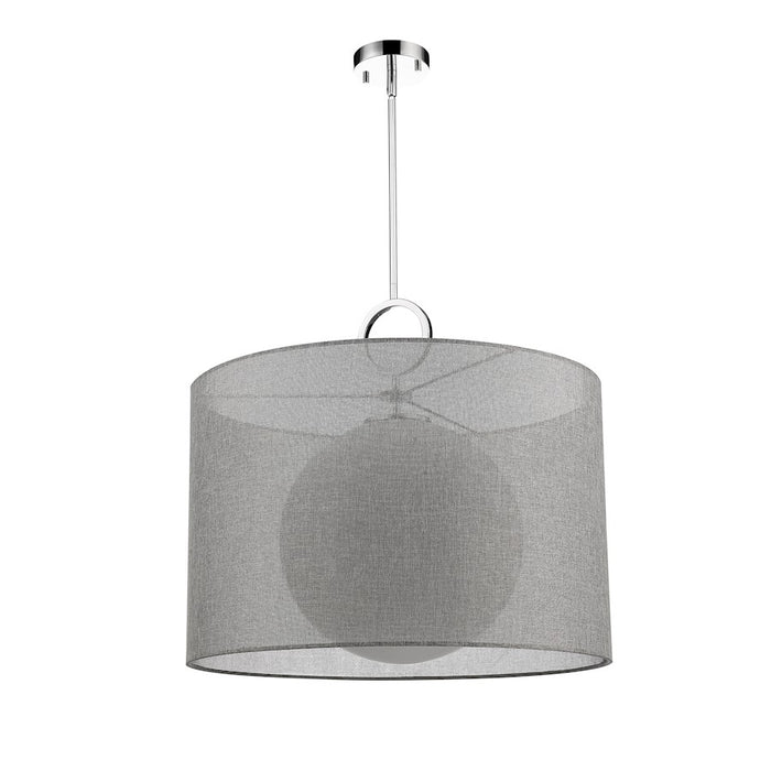 Z-Lite Arosia 1 Light 22.75" Pendant, Chrome/Gray