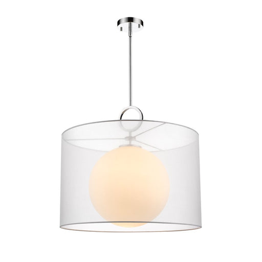 Z-Lite Arosia 1 Light 22.75" Pendant, Chrome, White - 194-24W-C
