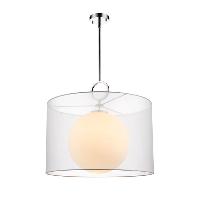 Z-Lite Arosia 1 Light 22.75" Pendant, Chrome, White - 194-24W-C