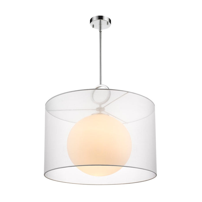 Z-Lite Arosia 1 Light 22.75" Pendant, Chrome/White
