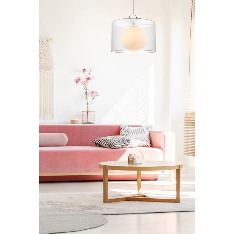 Z-Lite Arosia 1 Light 22.75" Pendant, Chrome/White