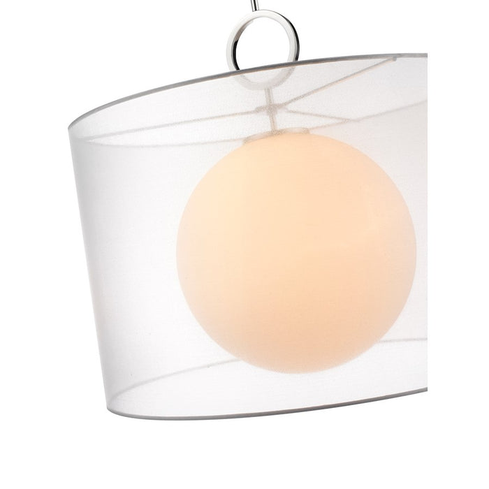 Z-Lite Arosia 1 Light 22.75" Pendant, Chrome/White