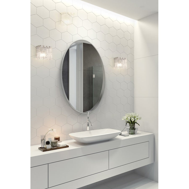 Z-Lite Glacier 1 Light Wall Sconce, Brushed Nickel/Clear