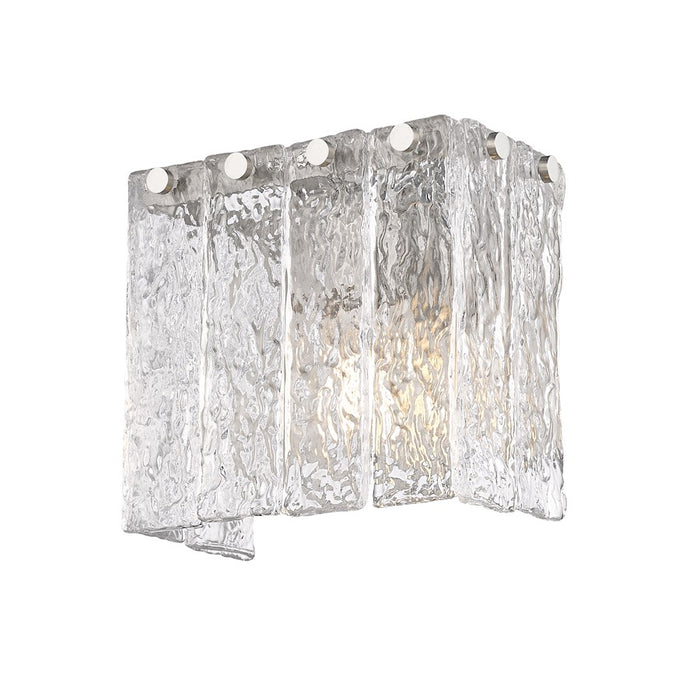 Z-Lite Glacier 1 Light Wall Sconce, Brushed Nickel/Clear