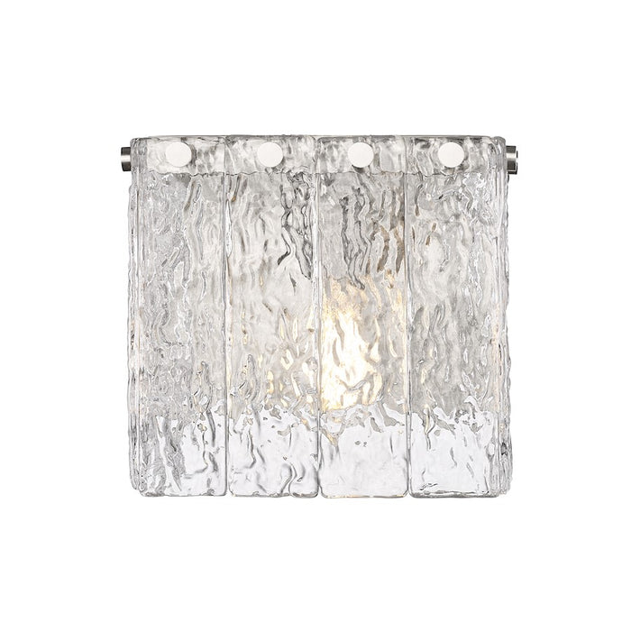 Z-Lite Glacier 1 Light Wall Sconce, Brushed Nickel/Clear